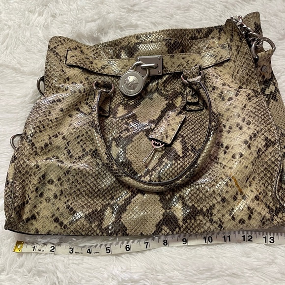 MICHAEL KORS rare snakeskin tote shoulder bag large - Picture 11 of 13